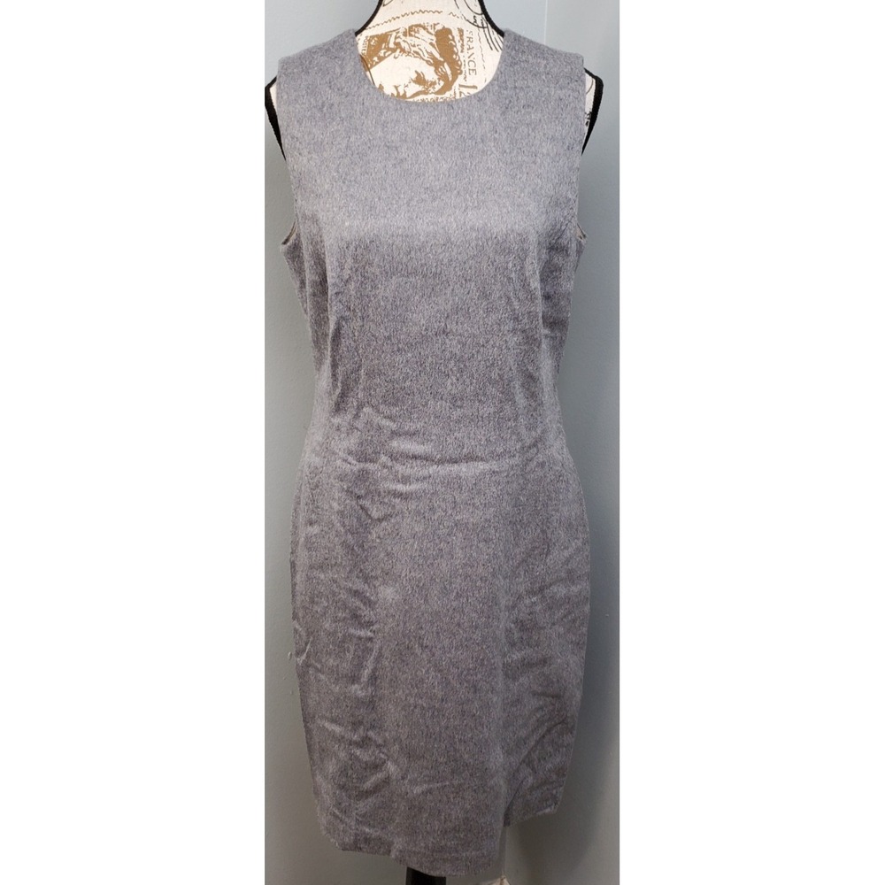 J.McLaughlin Sheath Dress Womens 8 Gray Wool Cashmere Blend Sleeveless Back Zip